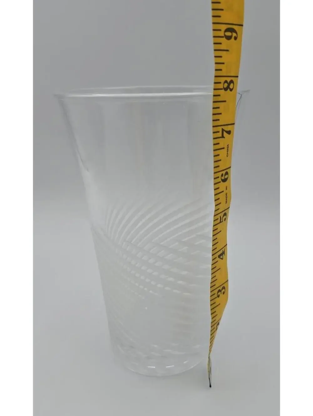 Vintage Cristal d’Arques Durand Spiral Frosted Glass Vase Heavy France